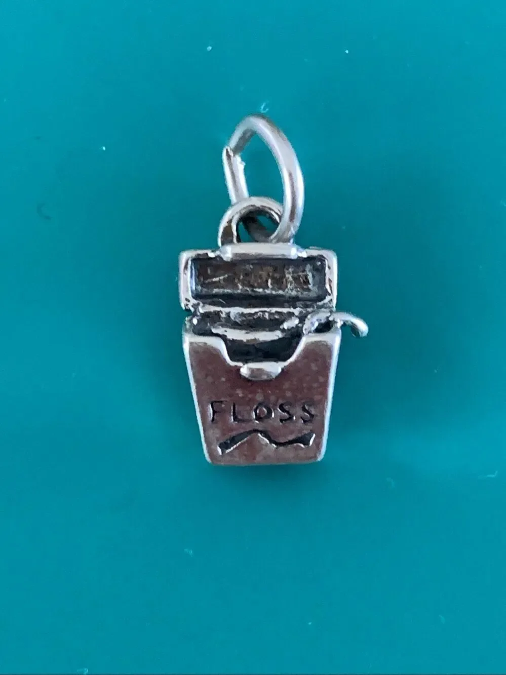 .925 Dental Floss Sterling Silver Jewelry Charm #teeth
